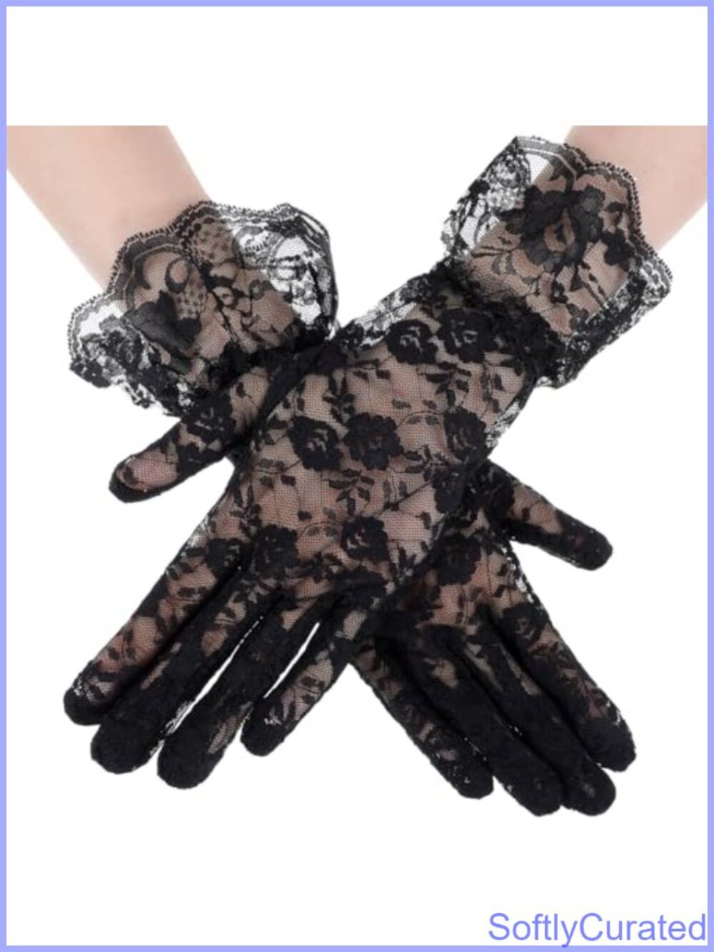 Lace Mesh Gloves Tea Party Opera Wedding Evening 1920s Costume Accessory